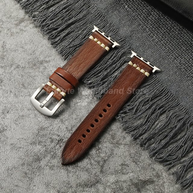 luffyte Armband, Echtleder, Vintage, Herren, für Apple Watch 38-49mm - Bild 1