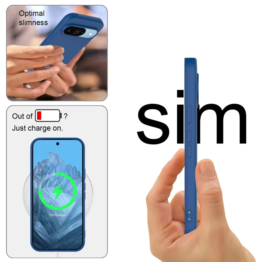 Original Flüssig-Silikon Handyhülle für Google Pixel 11 Pro XL, stoßfeste Schutzhülle in Schwarz oder Blau - Bild 5
