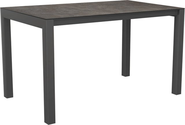 Stern Ausziehtisch aus Aluminium in Graphit mit Silverstar Stone Tischplatte, B/T: 80 cm, L: 130 bis 180 cm - Bild 1