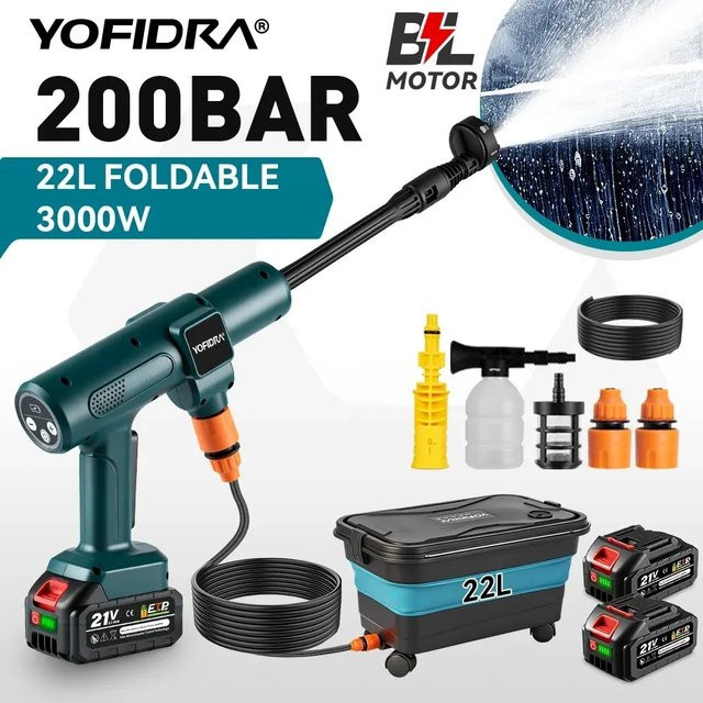YOFIDRA Hochdruckreiniger Pistole mit 200 Bar für Makita Akkus inklusive 2 Akkus - Bild 1