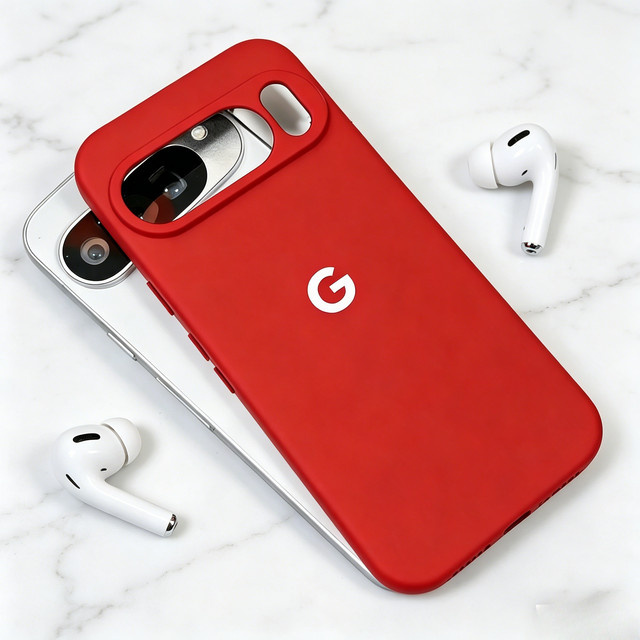 Minimalistische Soft-Touch Schutzhülle aus flüssigem Silikon für Google Pixel 10A 9A ProXL 8 7 6 A/Pro in Grün und Rot - Bild 1