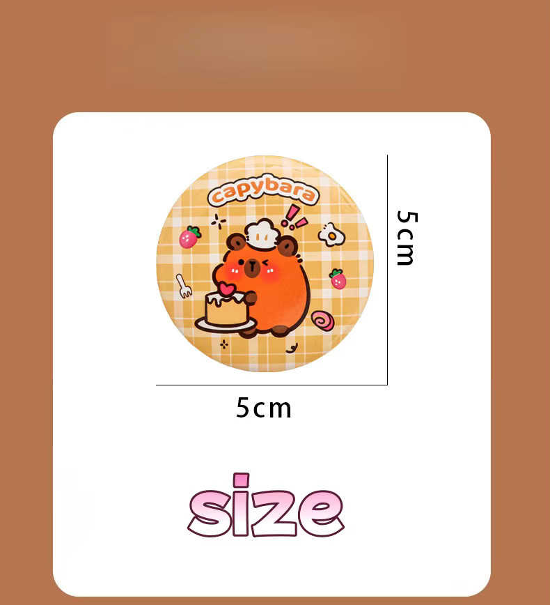 Capybara Anstecknadeln in Multicolour als Tierabzeichen mit Sicherheitsverschluss zur Dekoration von Schultaschen - Bild 2