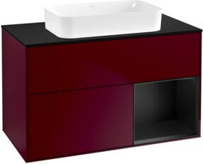 V&B Waschtischunterschrank Finion mit Wandbeleuchtung, Farbe: Regenbogen Blau Matt, Breite: 100 cm - Bild 1