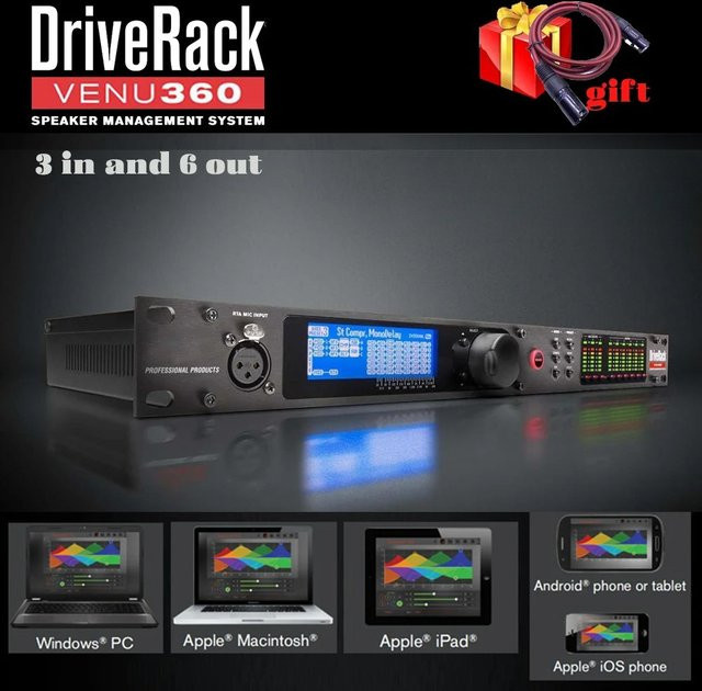 VENU360 Professioneller Digitaler Audio-Rack-Prozessor in Schwarz mit 3 Eingängen und 6 Ausgängen als Lautsprechermanagementsystem - Bild 1