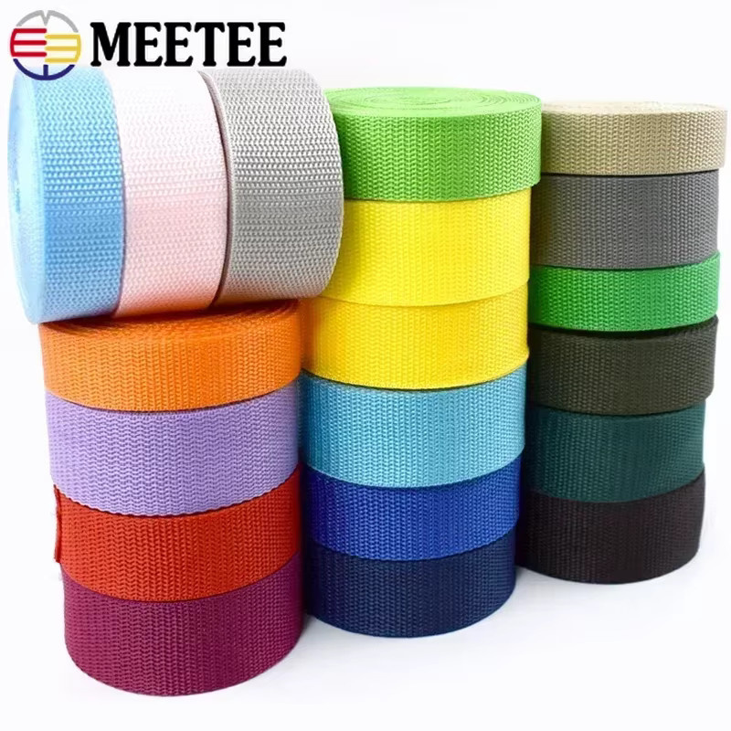 Meetee Polypropylen Gurtband aus PP, 10m Länge, 1,1mm Dicke, für Taschen, Rucksäcke und Dekoration, erhältlich in Schwarz und Mehrfarbig - Bild 3