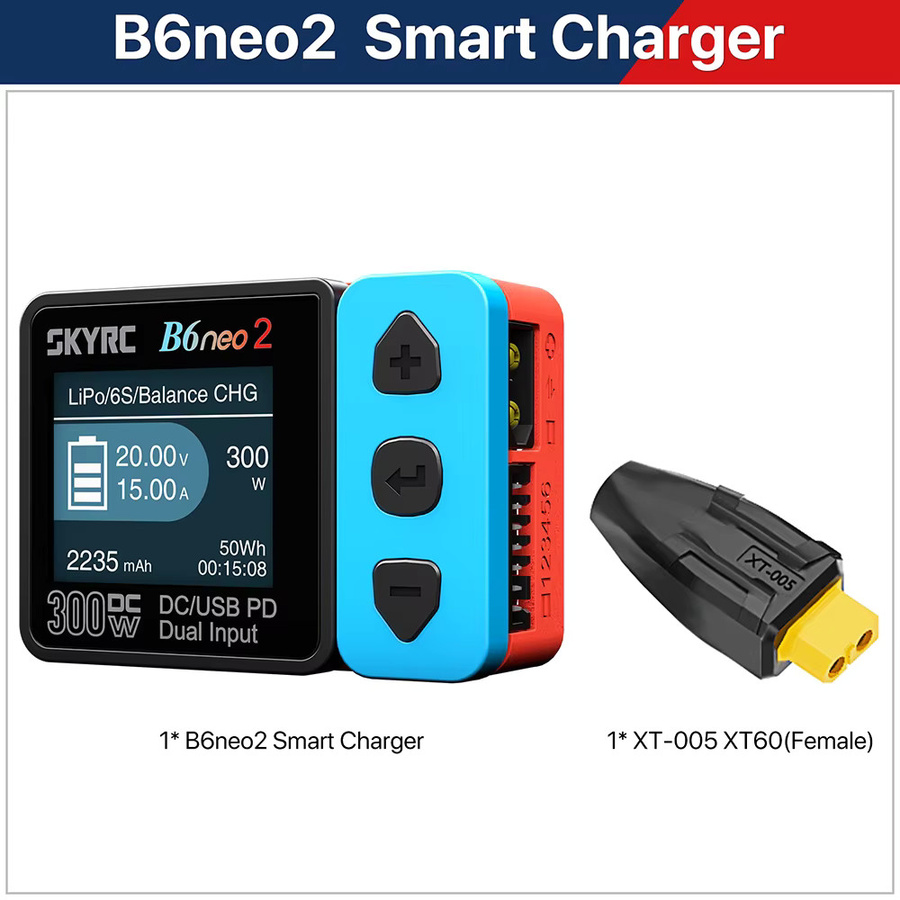 SkyRC B6neo Smart-Ladegerät Multifunktionales Intelligentes Akku-Ladegerät DC 300W PD 80W für LiPo LiFe Lilon LiHV NiMH NiCd Pb Akkus in Multicolor - Bild 4