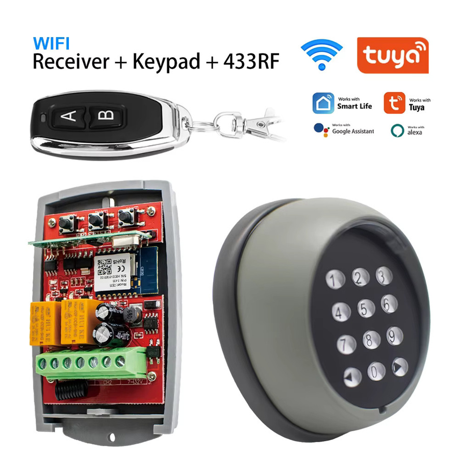 Tuya Wifi Wireless Toröffner Rolling Code Garage Empfänger 2-Kanal-Schaltmodul mit 433MHz Sender - Bild 1