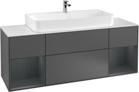 V&B Waschtischunterschrank Finion Wandbeleuchtung Anthrazit matt Breite: 160 cm, Tiefe: 50,1 cm, Höhe: 50,1 cm - Bild 1