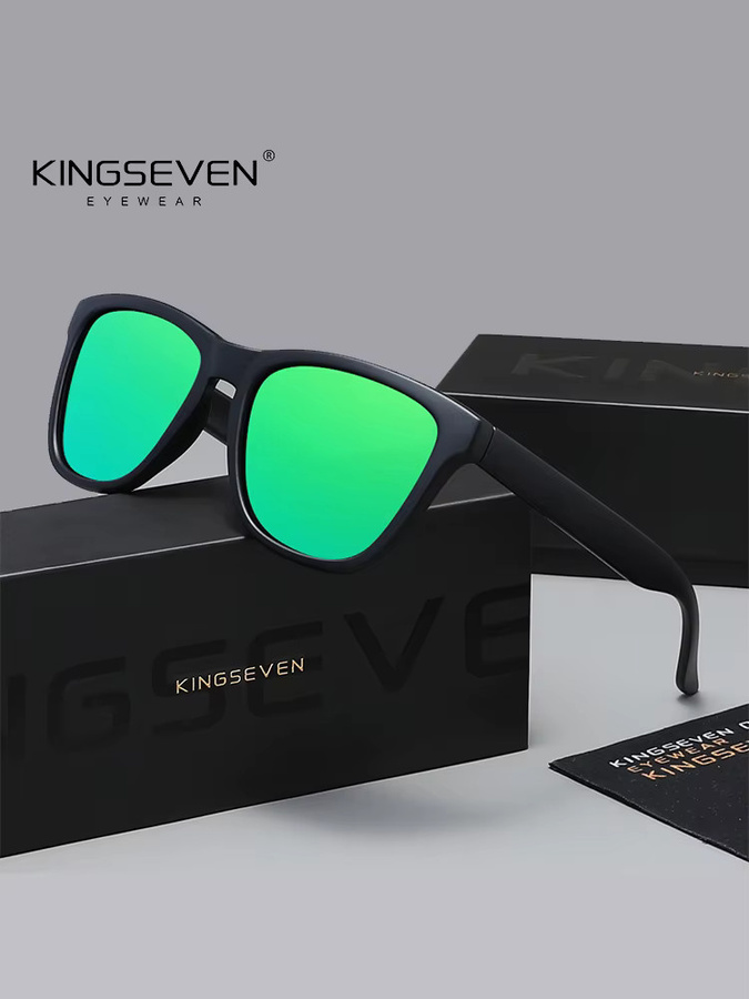 KINGSEVEN Sonnenbrille, rechteckig, Vollrand, Kunststoff, schwarz, Unisex - Bild 3