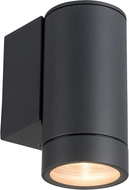 LED's light Außen-Wandleuchte Rund in Anthrazit aus Aluminium mit warmweißem LED-Licht, B/T/H: 12,9 x 6,5 x 10,2 cm - Bild 1
