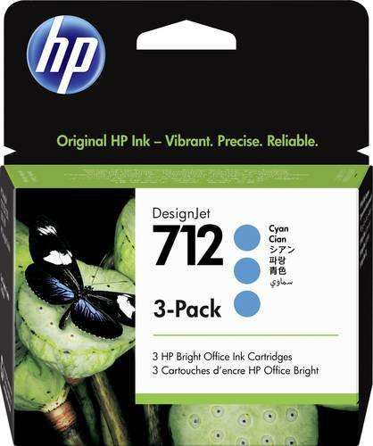 HP 712 Tintenpatrone Cyan 3er-Pack für DesignJet Inkjet-Drucker 29 ml pro Patrone - Bild 1