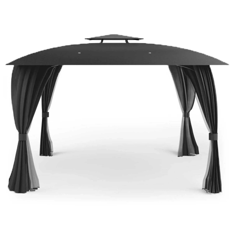 Osoltus Garten Pavillon Amrum Anthrazit mit Seitenwand und Moskitonetz, B/T: 3,3 x 3,3 m - Bild 2