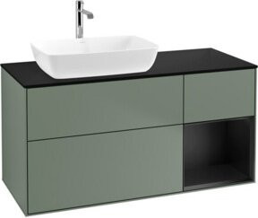 V&B Waschtischunterschrank Finion mit Wandbeleuchtung, Breite: 120 cm, Tiefe: 50,1 cm, Höhe: 50,1 cm, lackiert in Blau - Bild 1