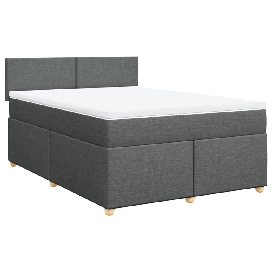 vidaXL Boxspringbett mit Matratze Dunkelgrau B/T/H: 140 x 200 x 100,5 cm mit USB-Anschluss und Unterbettbeleuchtung - Bild 2