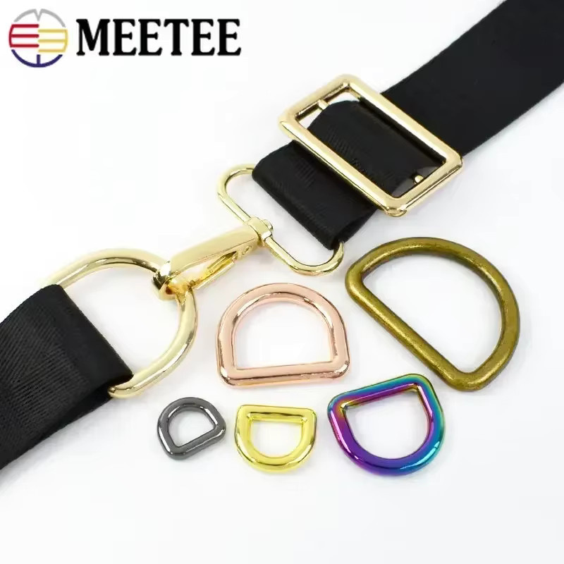 Meetee D-Ring Metall Schnallen Set für Taschengurte und Halsbänder, 10-38mm, Schwarz und Mehrfarbig - Bild 2
