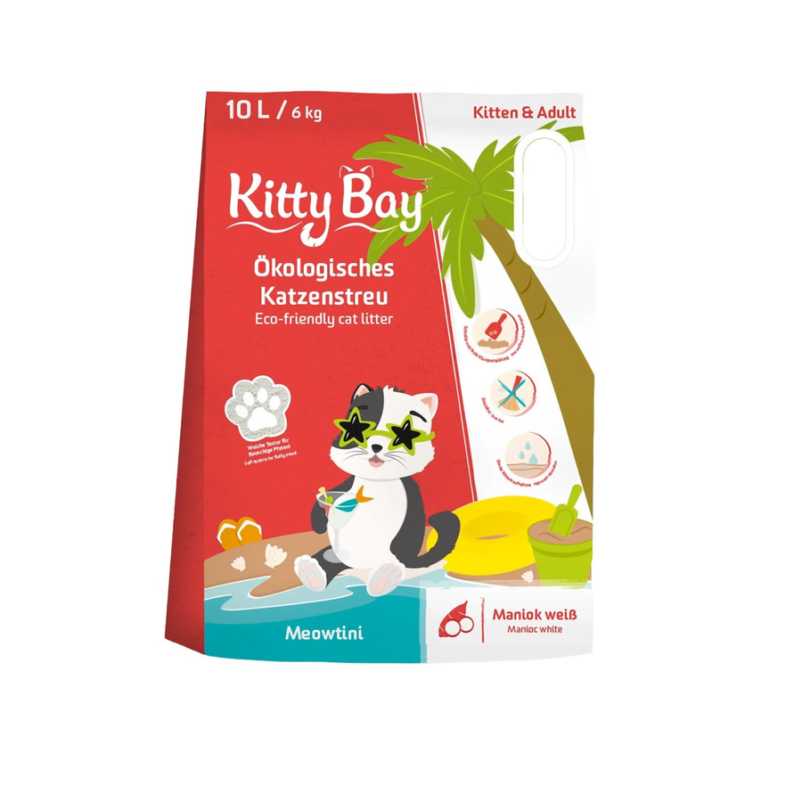 Kitty Bay Katzenstreu Meowtini Maniokmehl Weiß 10 Liter - Bild 2