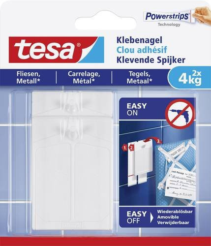 Tesa Klebenagel für Fliesen und Metall in Weiß, 2 Stück - Bild 1
