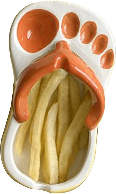 Niedrige Keramik-Servierschüssel in Flip-Flops-Form, Orange, TOMTOP JMS - Bild 1