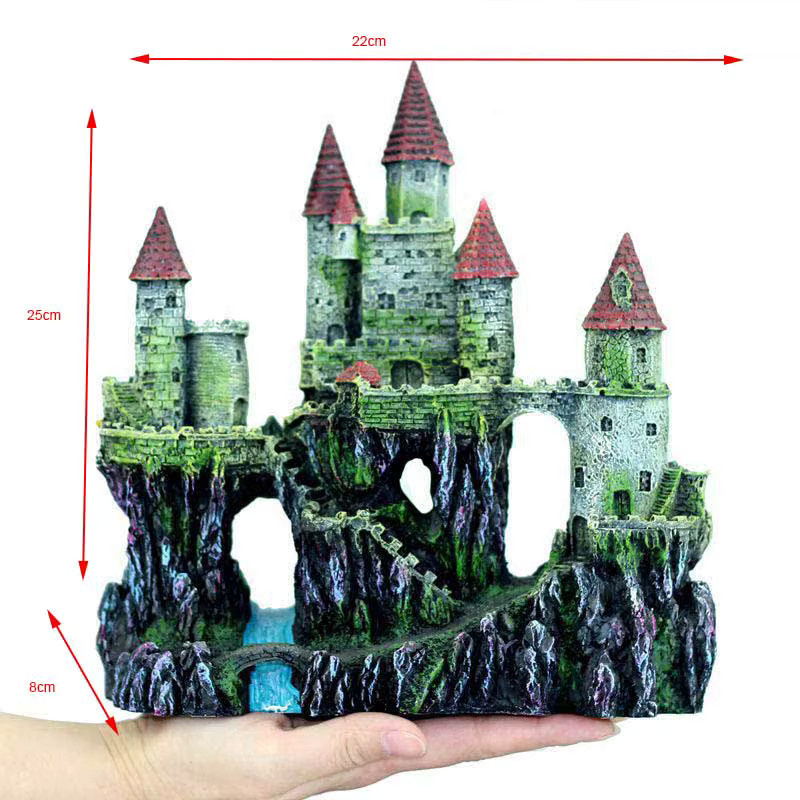 JX-LCLYL Aquarium Dekoration Schloss aus Harz in Multicolour für deine Aquascaping Landschaft - Bild 2