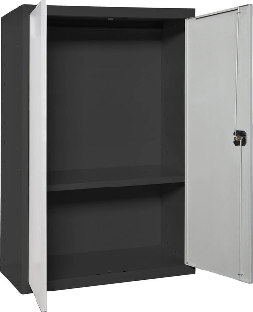 PROREGAL Stahlschrank AMEGO Metallschrank mit Flügeltüren in Grau-Anthrazit, H x B x T: 90 x 80 x 40 cm - Bild 1