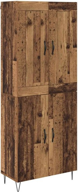 vidaXL Highboard Altholz Look in Braun mit Schranktüren und Regalfächern, B/T/H: 69,5 x 34 x 180 cm - Bild 1