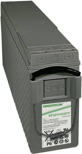GNB Marathon EXIM12V105FTV0 NAMF120105VM0FB Bleiakku 12V 100Ah Blei-Vlies AGM mit M6-Schraubanschluss, Farbe: Grau, B/H/T: 110 x 238 x 511 mm - Bild 1