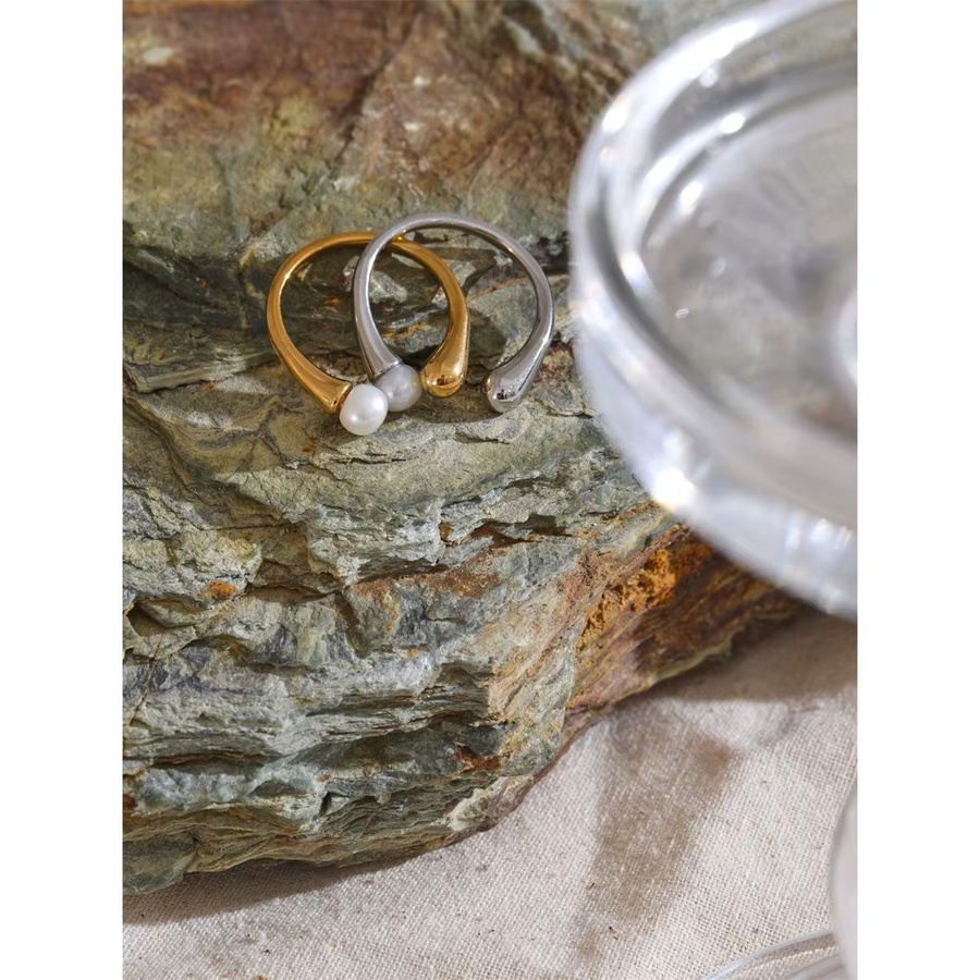 Yhpup Ring Edelstahl, Perle, Damen - Bild 2