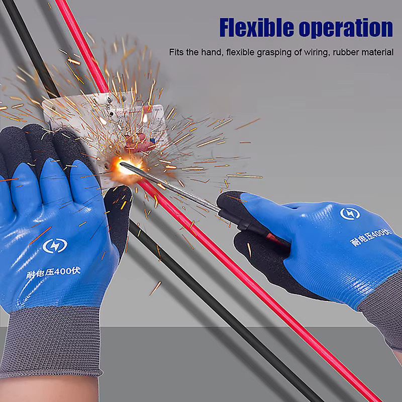 HUXUAN Anti-Strom-Isolierhandschuhe aus Gummi, rutschfeste isolierte Sicherheitsschutzhandschuhe für Elektriker - Bild 5