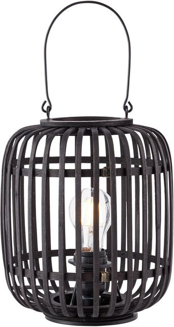 Brilliant Tischleuchte Woodrow aus Bambus und Metall in Schwarz/Braun, Höhe: 27 cm, Durchmesser: 21,5 cm, Fassung E27 - Bild 2