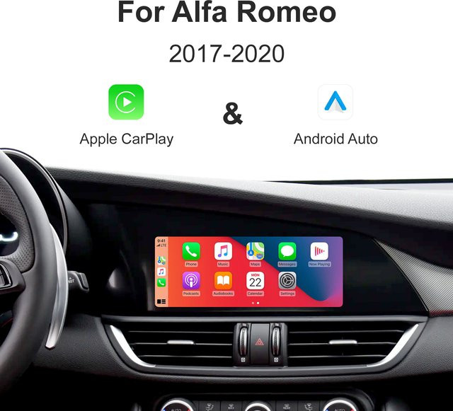 LEXXSON Retrofit Kit Decoder für Alfa Romeo Giulia und Stelvio mit Wireless CarPlay und Android Auto Interface in Schwarz - Bild 1