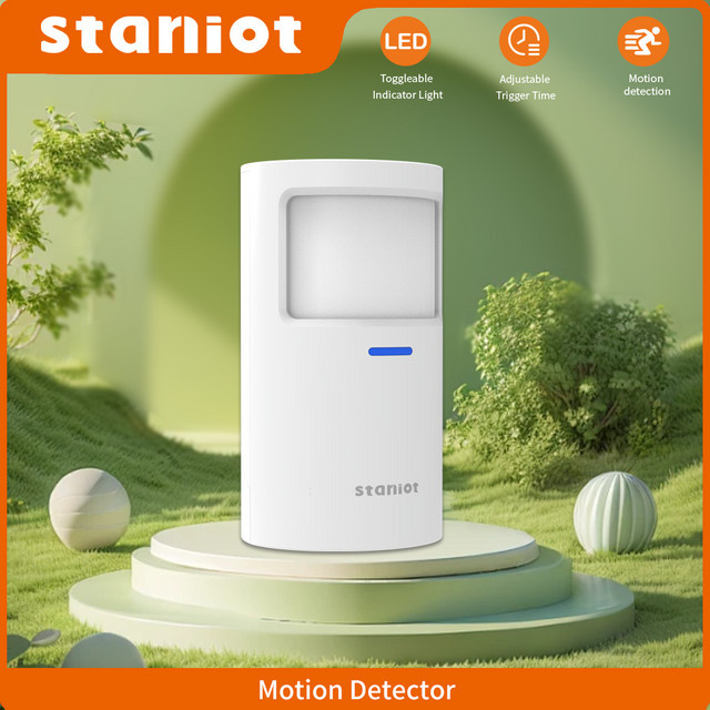 Staniot PR200 Drahtloser PIR-Bewegungsmelder 433 MHz mit Anti-Tamper-Alarm in Weiß - Bild 1