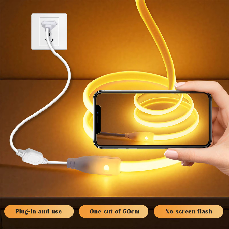 KISUFU COB LED Neonstreifen Licht in Weiß, wasserdichtes superflexibles LED-Band mit 288 LEDs/m, 220V-230V, Cool White - Bild 3