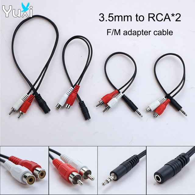 YuXi 3,5 mm Klinke Stereo auf 2 Cinch-Buchse Audio-Adapter Kabel für TV und Kopfhörer - Bild 1