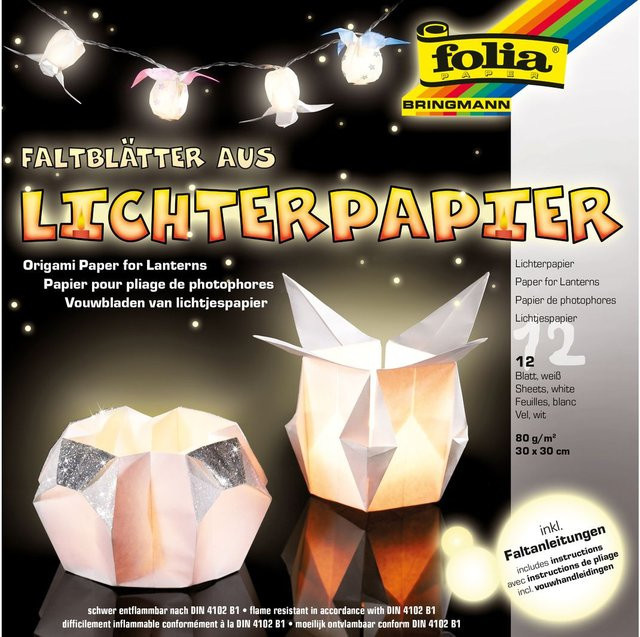 Origami Lichterpapier Folia in Weiß, B/H: 80 x 12 cm - Bild 1