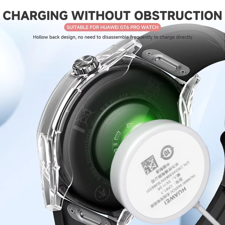 Schutzhülle für Huawei Uhr GT 6 pro 46mm, TPU, Schwarz, transparent - Bild 3