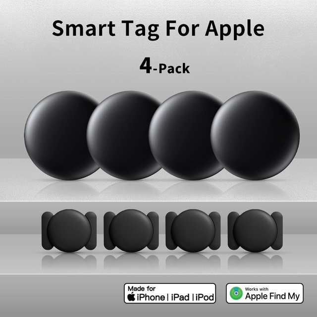 4er-Pack Apple Find My kompatible Magnet-Tracker für Schlüssel und Taschen in Schwarz - Bild 1