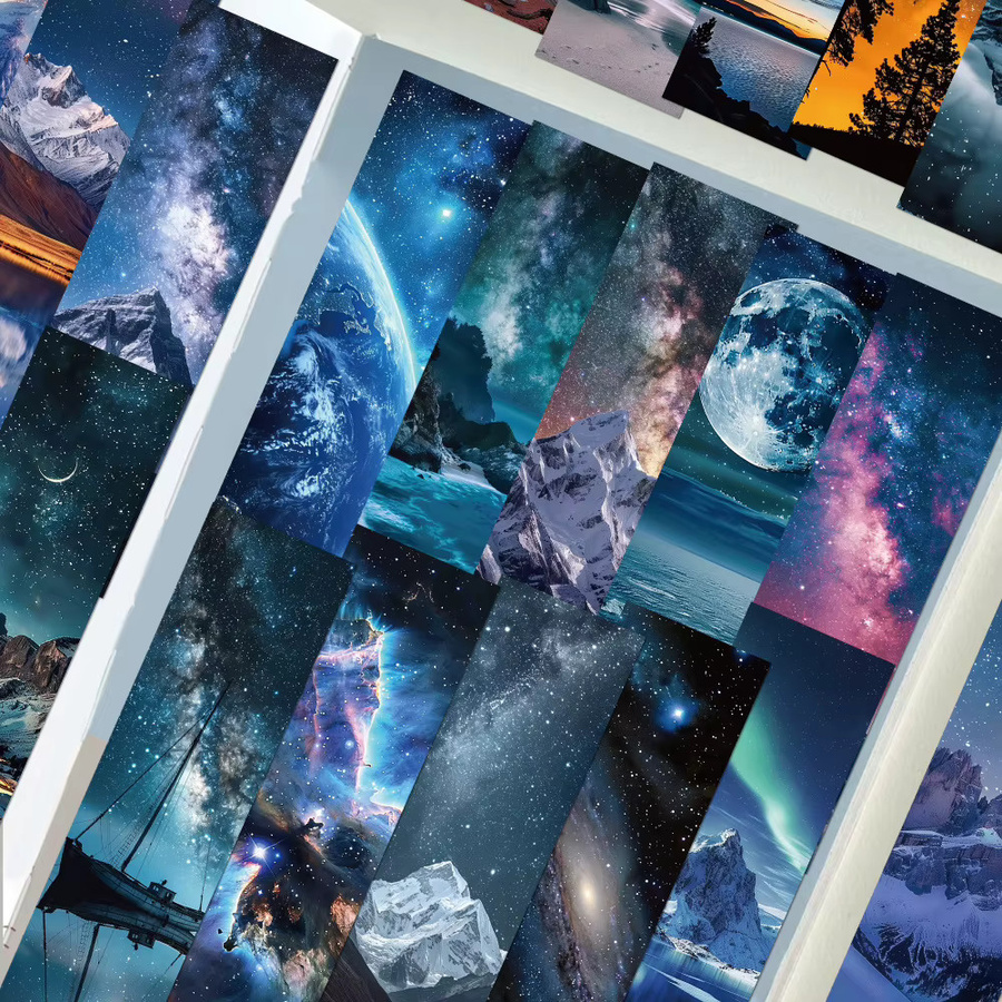 30 Stück Milchstraße Galaxy Lesezeichen aus Papier mit Sternen-Motiv für Schüler und Studenten - Bild 2