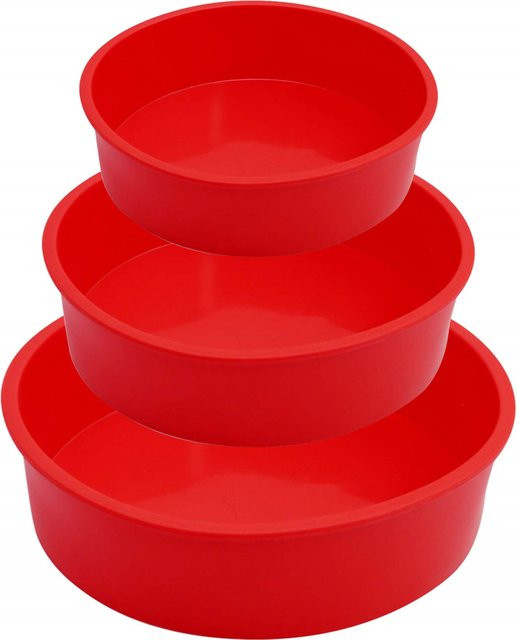 FEB.WIND Runde Silikon-Backformen für Kuchen und Chiffon, Rot - Bild 1