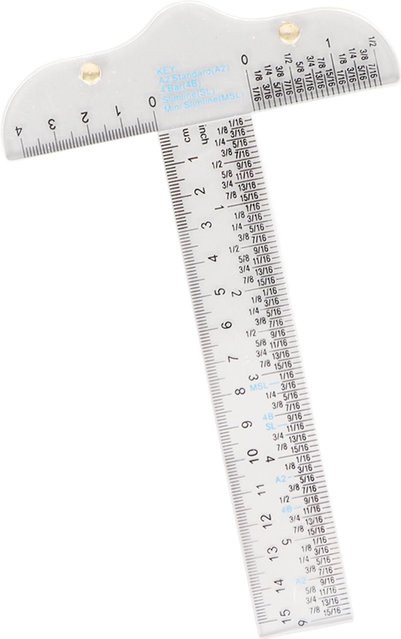 GoolRC T-Lineal aus transparentem Acryl mit Zoll- und CM-Skala in Weiß - Bild 1