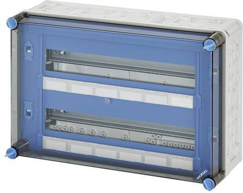 Hensel Mi 1331 Kleinverteiler Aufputz in Weiß und Transparent mit 36 Teilungen und 3 Reihen - Bild 1