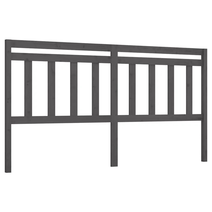 vidaXL Kopfteil aus Kiefer-Massivholz in Grau, B/H: 186 x 100 cm, Tiefe: 4 cm - Bild 2
