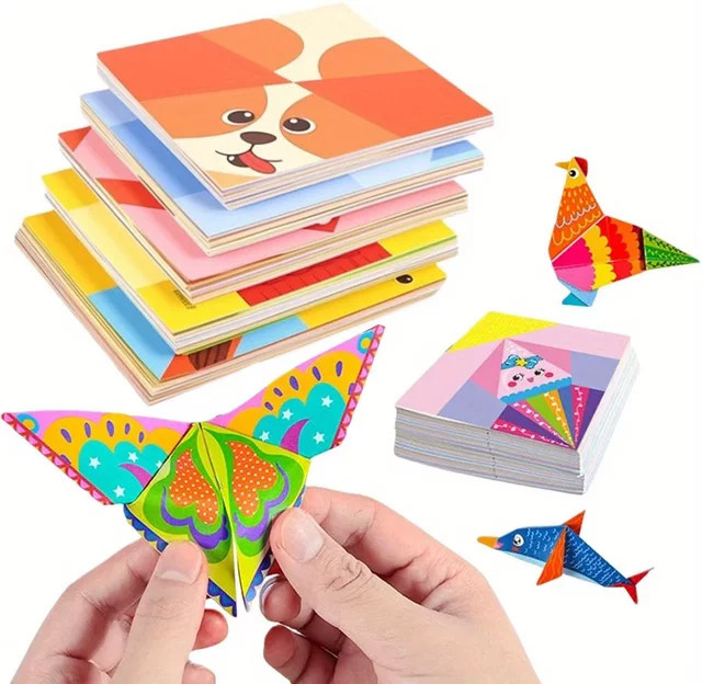 JXB Origami-Set Tierleben mit 108 Blatt buntem Bastelpapier für Anfänger - Bild 1