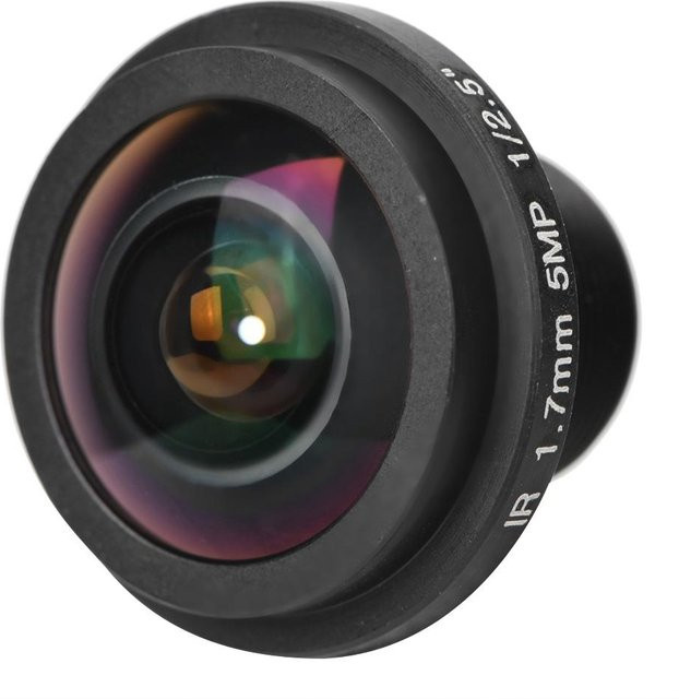 Andoer Sicherheit Fisheye Objektiv für CCTV Kamera, 5MP, 1,7mm, 170 Grad Weitwinkel, Schwarz - Bild 1