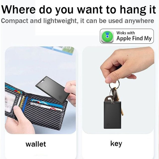 wesolvet Smart Tag Bluetooth Wallet Tracker für Apple Find My App in Blau oder Schwarz - Bild 1