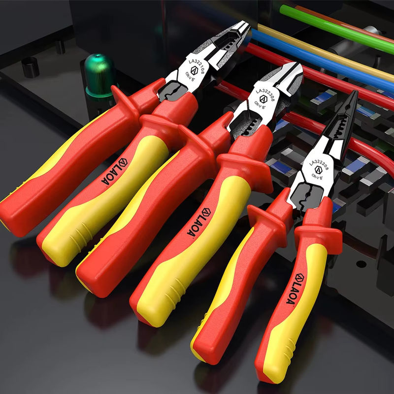 LAOA Isolierte Kombizange für Elektriker mit Drahtschneider und Abisolierfunktion, 1000 V, Rot - Bild 2