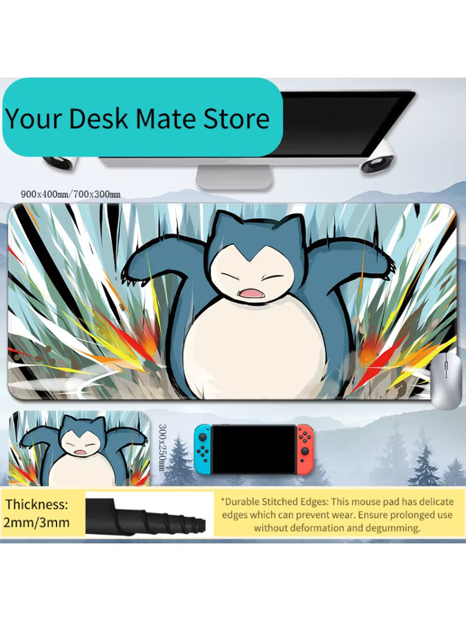 Bandai Pokémon Snorlax Kinder-Leder-Mausmatte in Multicolour - Bild 2