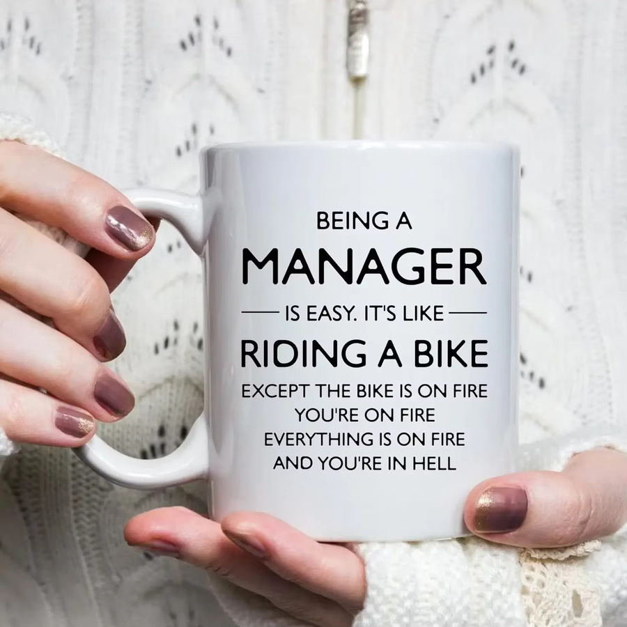 XiJing Kaffeetasse Being A Manager Is Easy aus Keramik, Weiß, Höhe: 27,9 cm - Bild 3