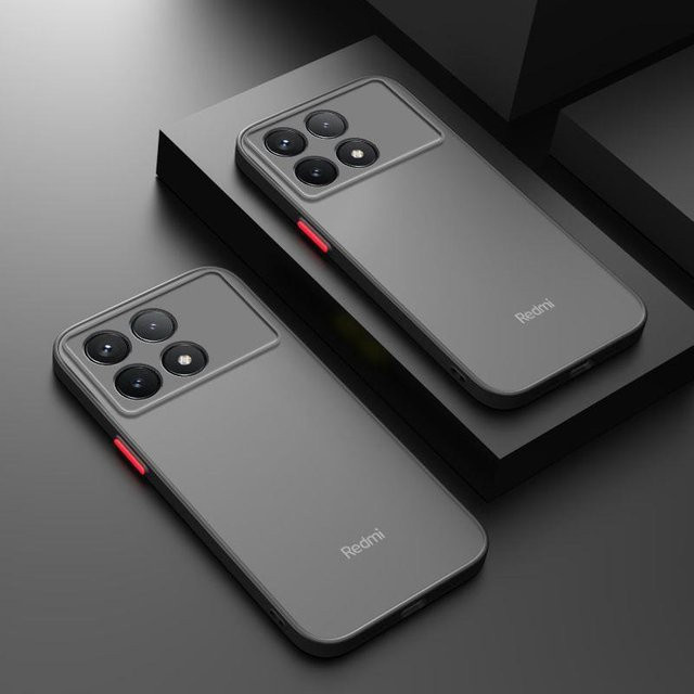 Schutzhülle Luxus Rüstung für Xiaomi Redmi Note 13 Pro Plus und Poco X6 Pro 5G, matte transluzente Hartschale aus PC, Farben: Transparent, Blau, Grau - Bild 1