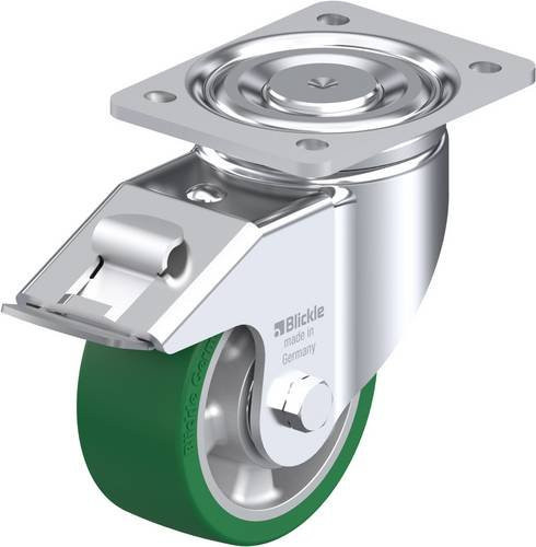 Blickle Lenkrolle LH-ALST 127K-FI mit Feststeller in Grün und Silber, Rad-Durchmesser: 125 mm, Tragfähigkeit: 450 kg - Bild 1