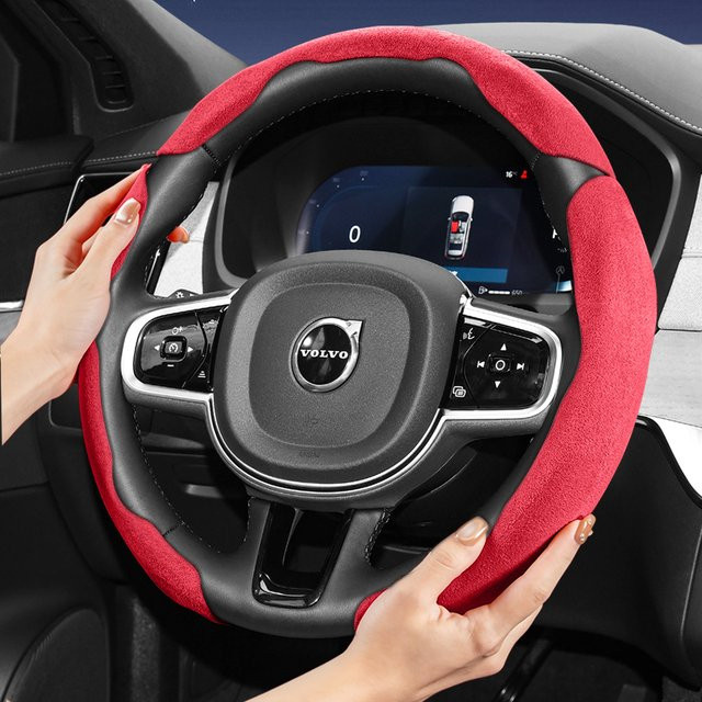 Hocasen Sport-Lenkradbezug aus Wildleder im Snap-On Design mit Anti-Rutsch-Funktion passend für Volvo XC60 XC40 EX40 XC90 S60 EX90 EC40 V60 EX30 V90 Cross Country S90 ES90 und weitere Modelle - Bild 1